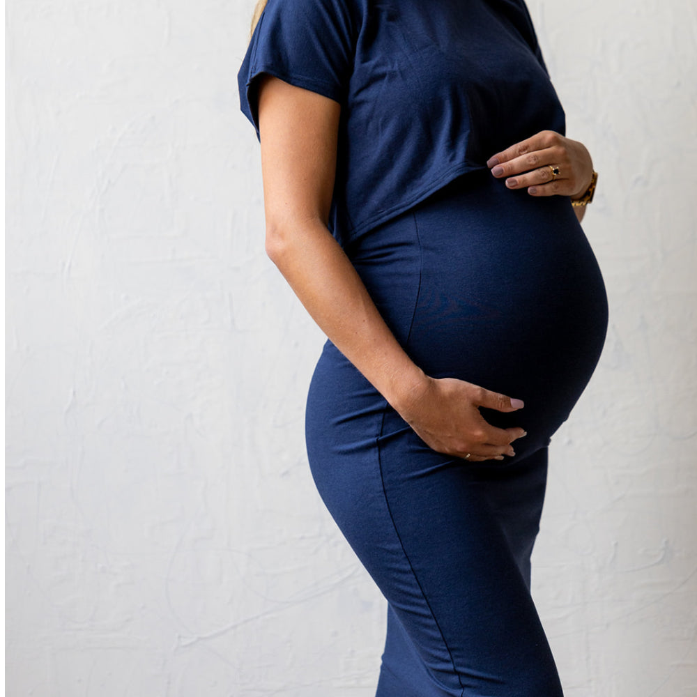 Haven Midi Skirt in navy - maternity skirt by New Genes Maternity Wear