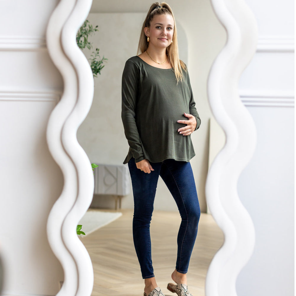 Sasha Nursing Long Sleeve in Crocodile - maternity clothing by New Genes Maternity Wear