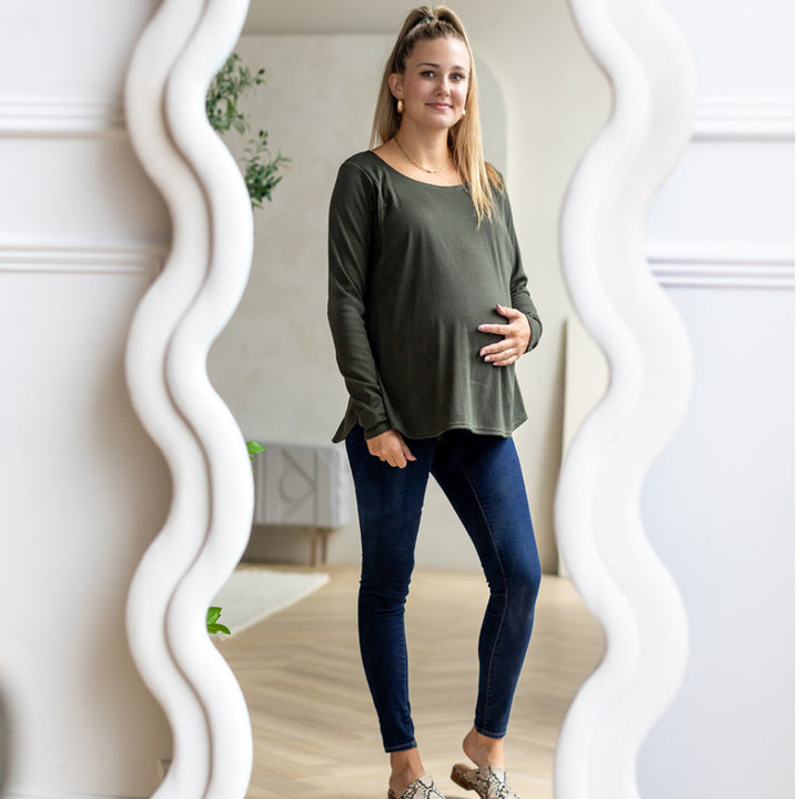 Sasha Nursing Long Sleeve in Crocodile - maternity clothing by New Genes Maternity Wear