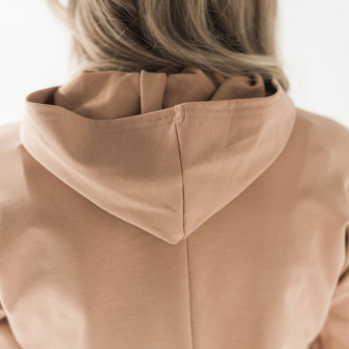 Gianna nursing hoodie in camel - maternity hoodie by New Genes Maternity Wear