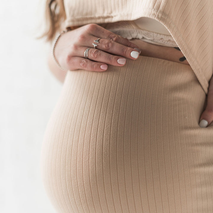 Haven Midi Skirt in camel - maternity skirt by New Genes Maternity Wear
