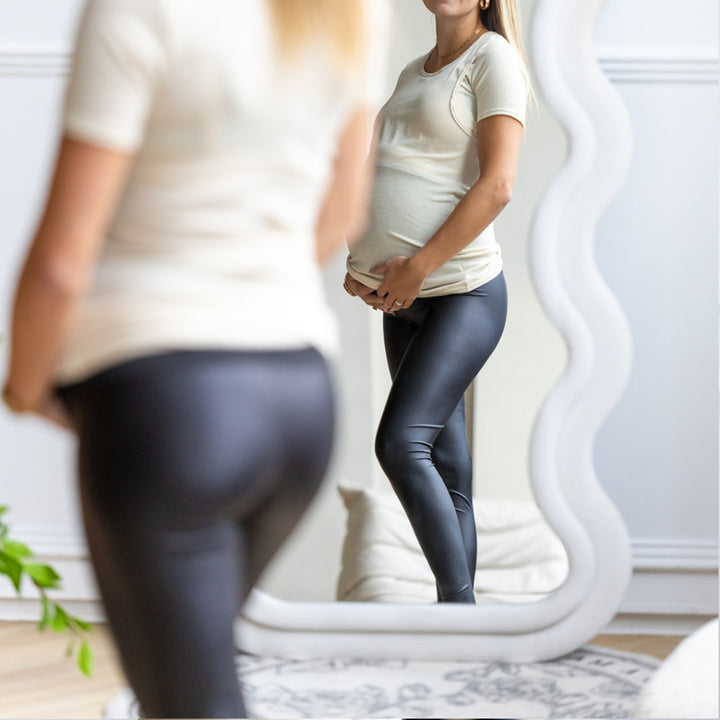 Luxe Leather Legging - maternity leggings by New Genes Maternity Wear