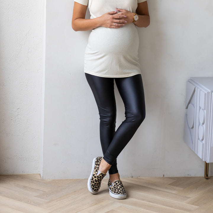 Luxe Leather Legging - maternity leggings by New Genes Maternity Wear