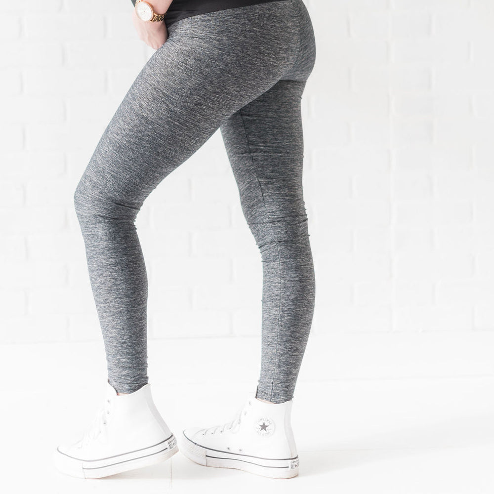 Lynx maternity legging in heathered graphite grey - New Genes Maternity Wear