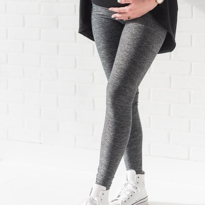 Lynx maternity legging in heathered graphite grey - New Genes Maternity Wear