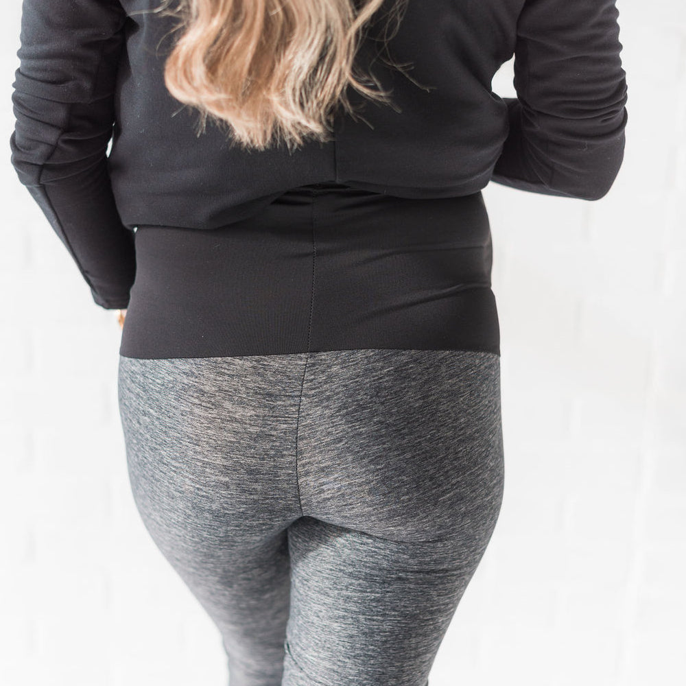 Lynx maternity legging in heathered graphite grey - New Genes Maternity Wear