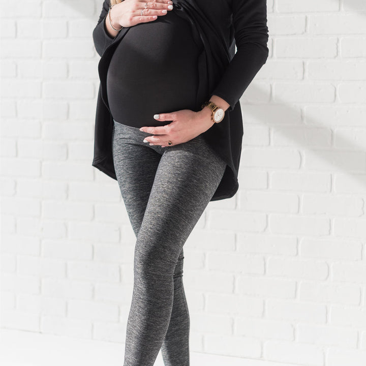 Lynx maternity legging in heathered graphite grey - New Genes Maternity Wear