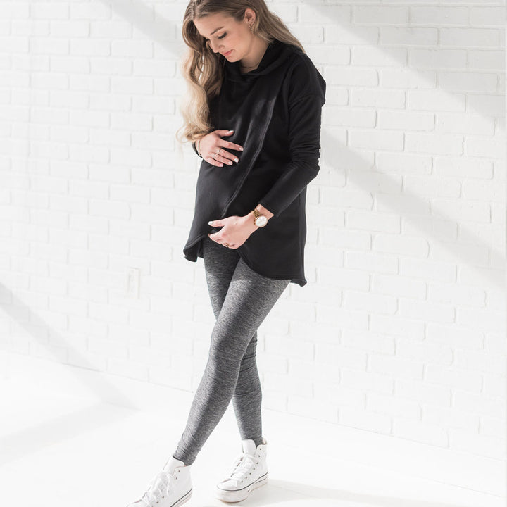 Lynx maternity legging in heathered graphite grey - New Genes Maternity Wear