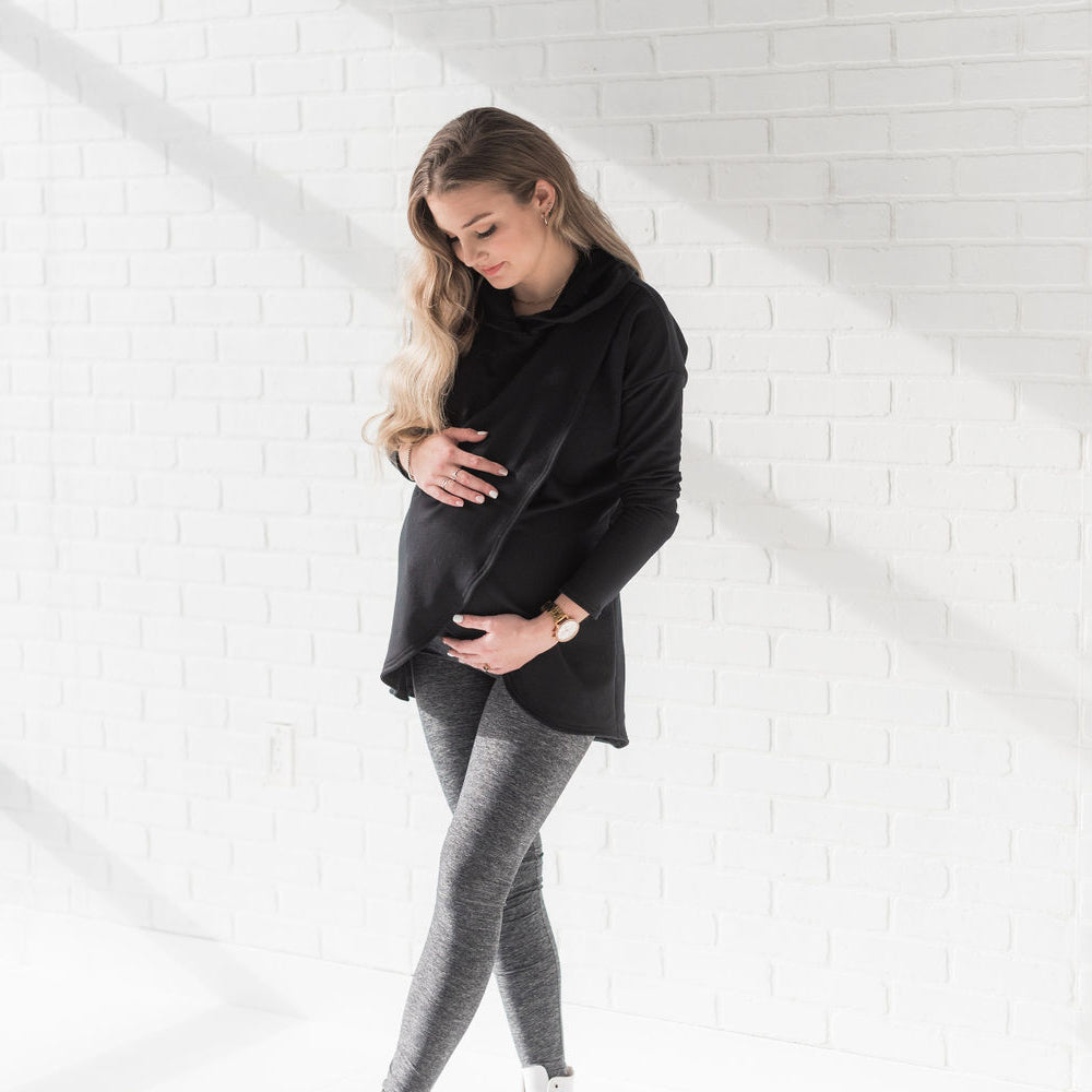 Lynx maternity legging in heathered graphite grey - New Genes Maternity Wear