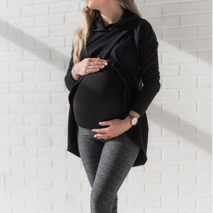 Lynx maternity legging in heathered graphite grey - New Genes Maternity Wear