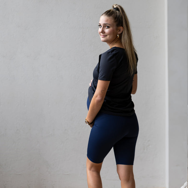Sarah biker shorts in navy - maternity shorts by New Genes Maternity Wear