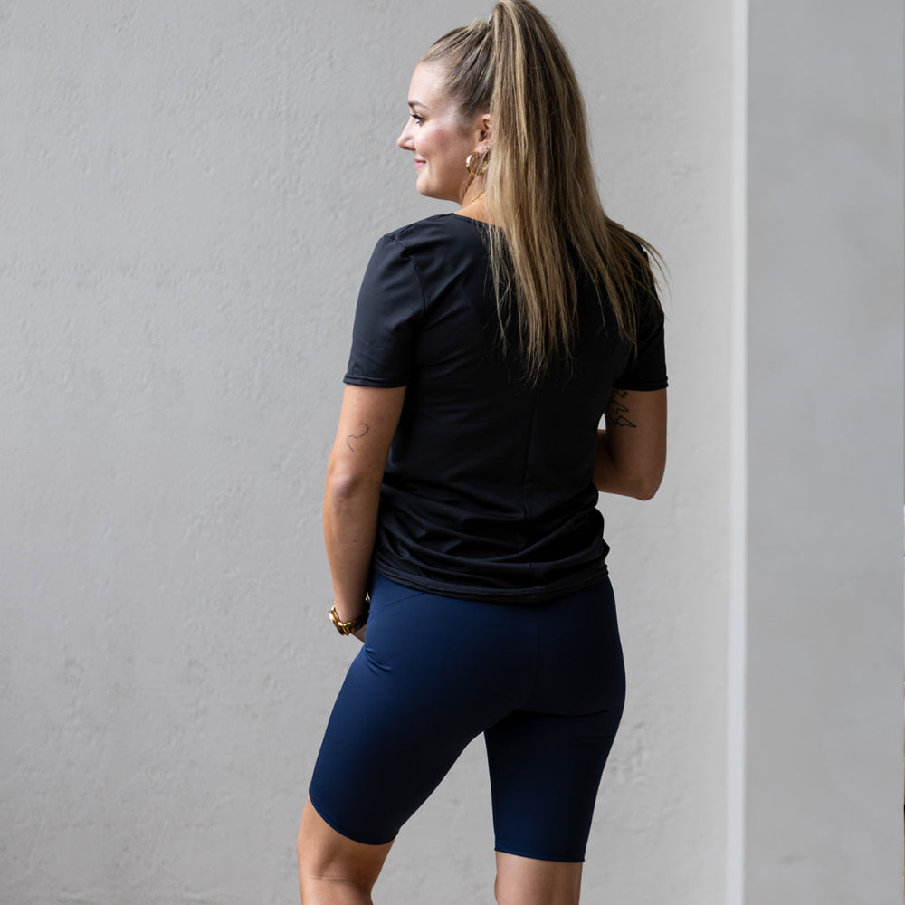 Sarah biker shorts in navy - maternity shorts by New Genes Maternity Wear