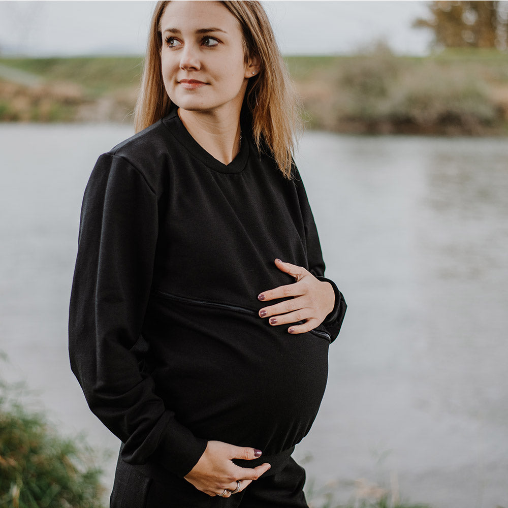 Caden crew neck nursing sweater - maternity sweater by New Genes Maternity Wear