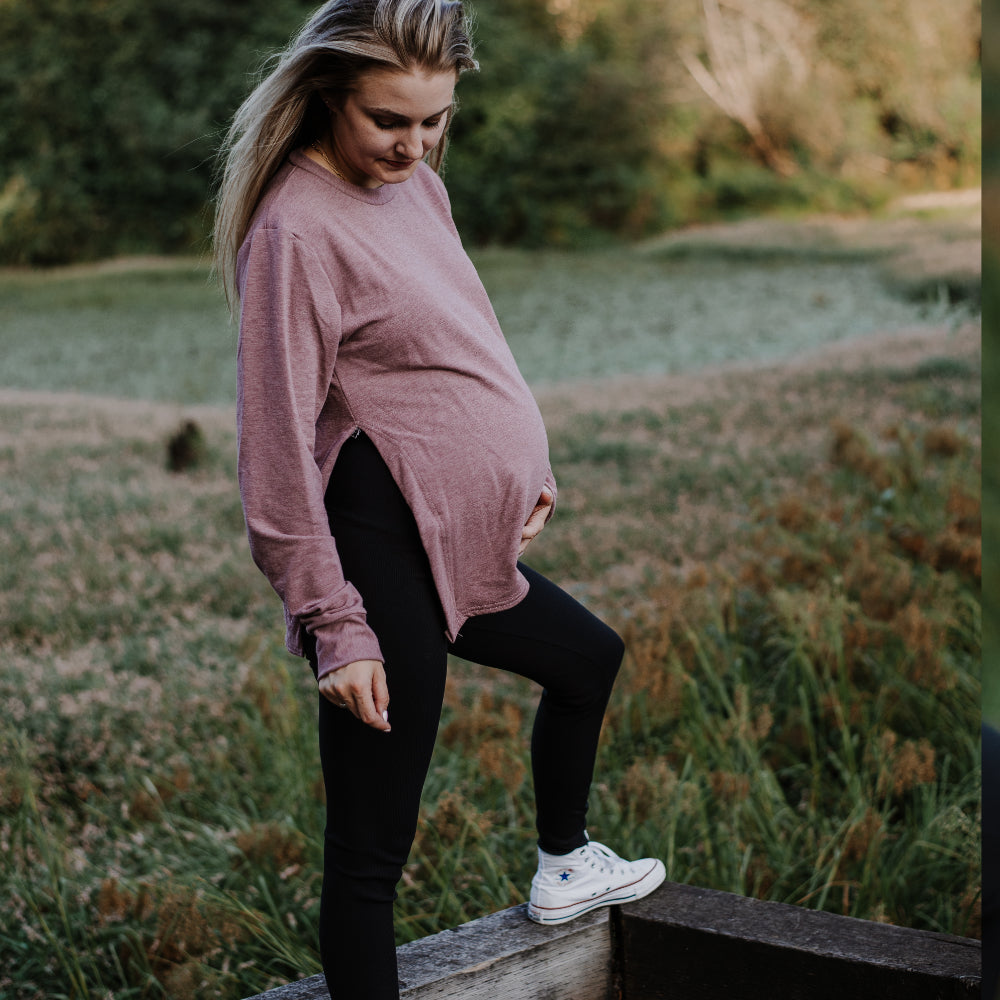 Charlotte slit maternity sweater - New Genes Maternity Wear