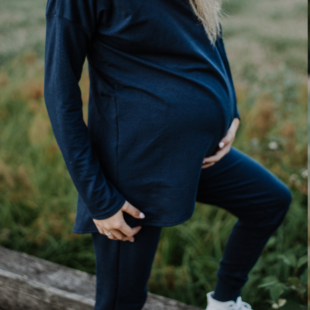 Gianna nursing hoodie in navy - maternity hoodie by New Genes Maternity Wear