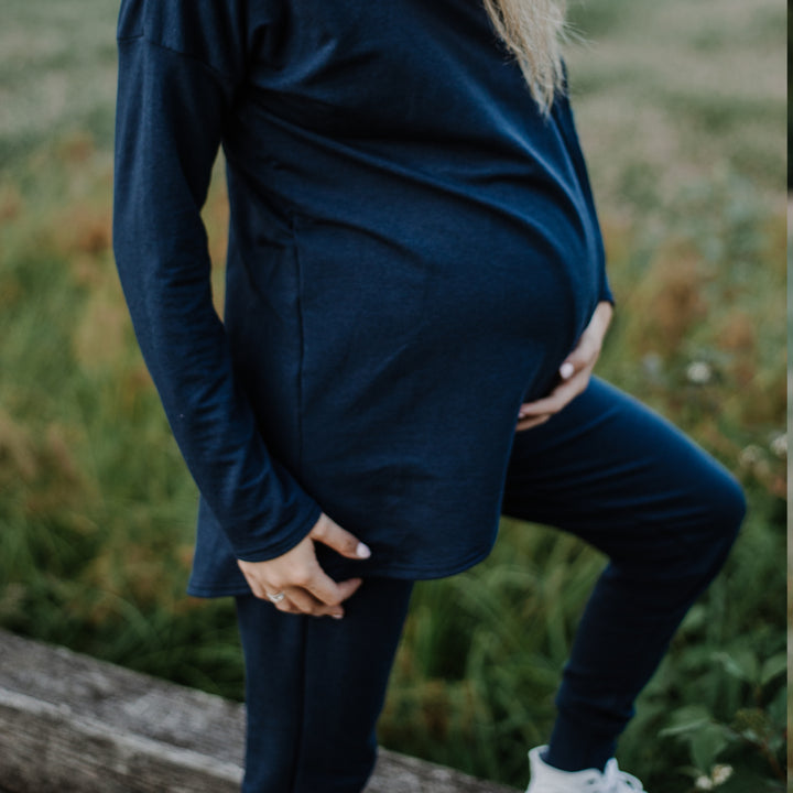 Gianna nursing hoodie in navy - maternity hoodie by New Genes Maternity Wear