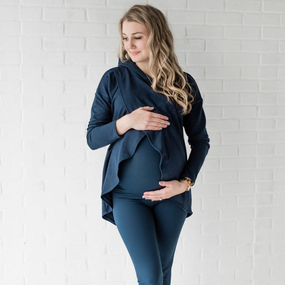 Gianna nursing hoodie in navy - maternity hoodie by New Genes Maternity Wear