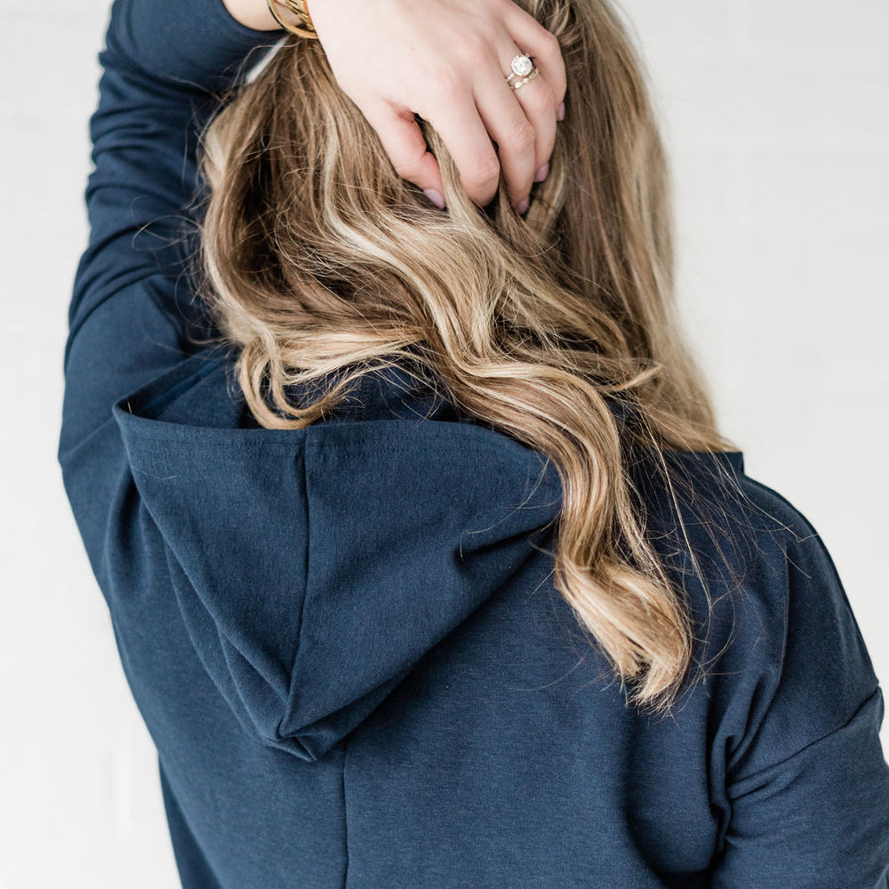 Gianna nursing hoodie in navy - maternity hoodie by New Genes Maternity Wear