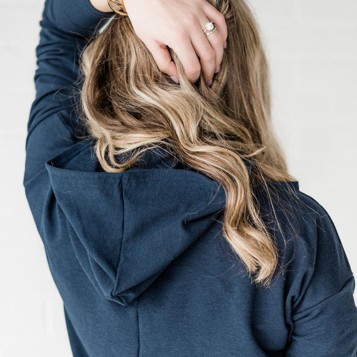 Gianna nursing hoodie in navy - maternity hoodie by New Genes Maternity Wear