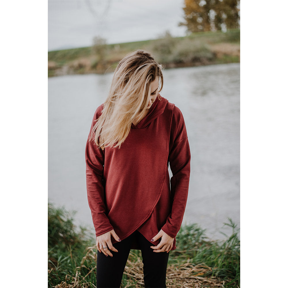 Gianna nursing hoodie in mulberry - maternity hoodie by New Genes Maternity Wear