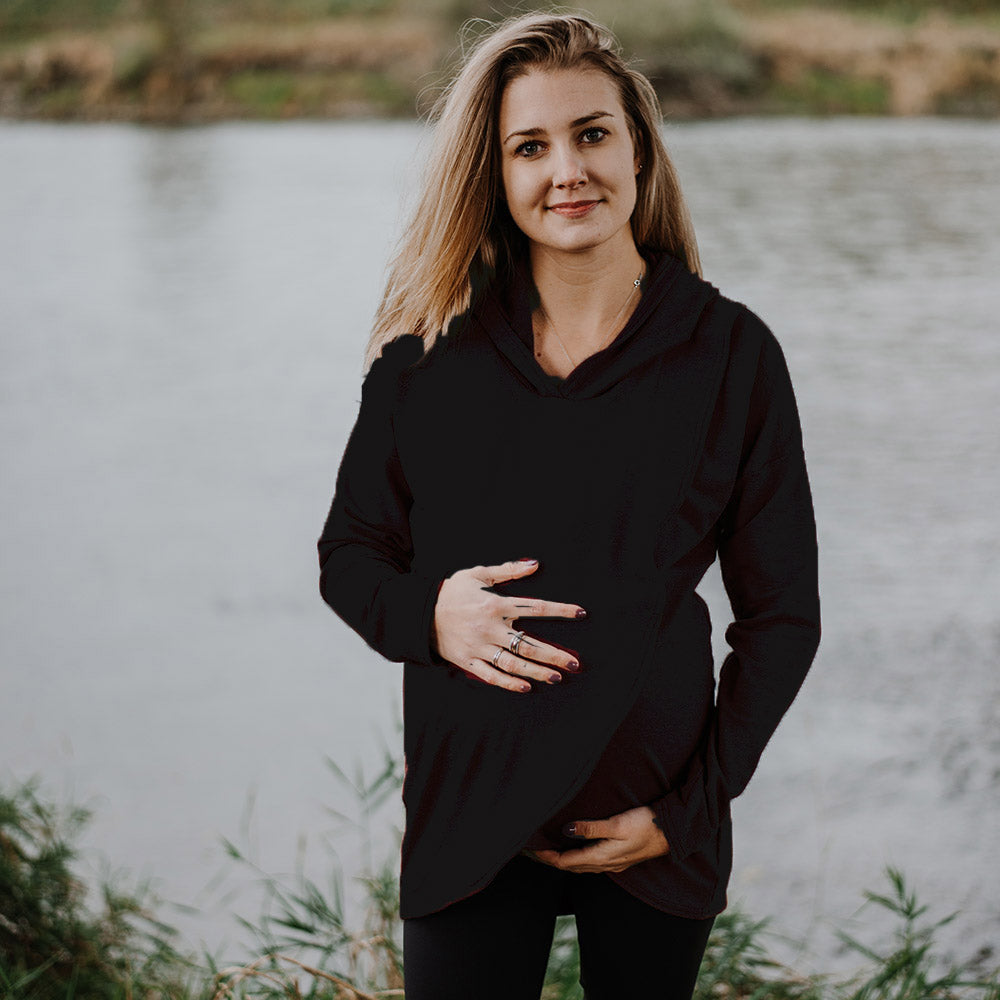 Gianna nursing hoodie in mulberry - maternity hoodie by New Genes Maternity Wear