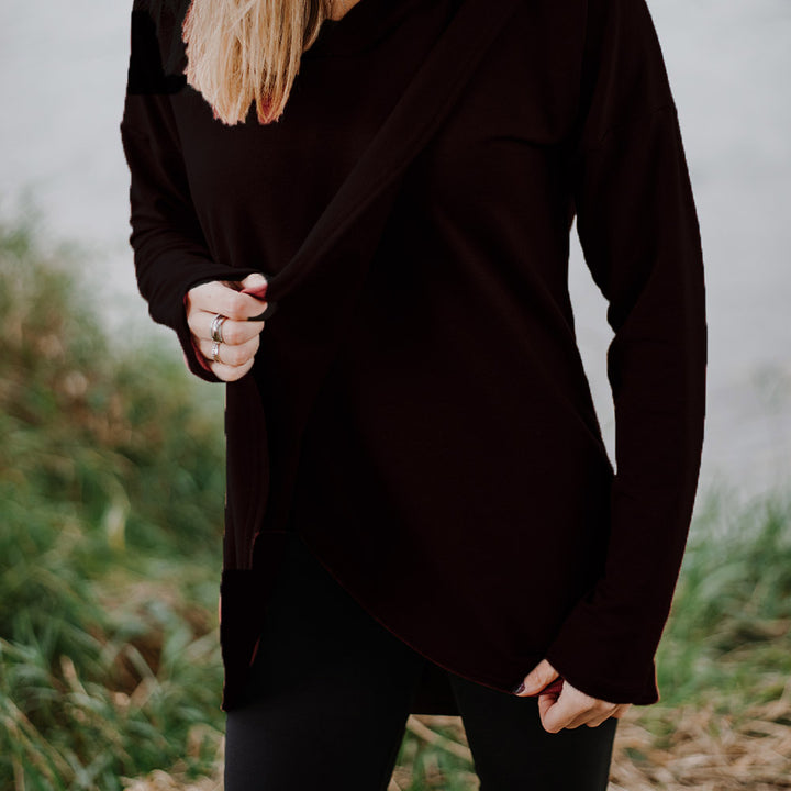 Gianna nursing hoodie in mulberry - maternity hoodie by New Genes Maternity Wear