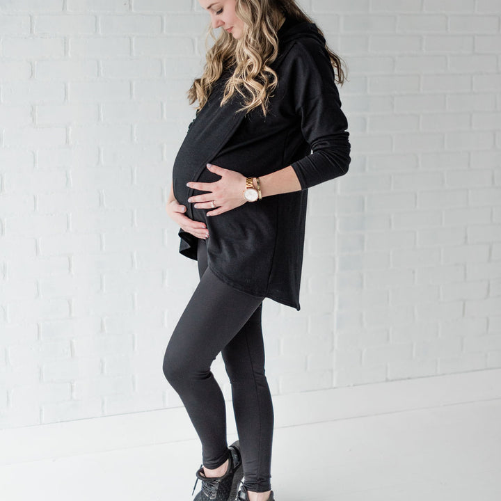 Gianna nursing hoodie in black - maternity hoodie by New Genes Maternity Wear