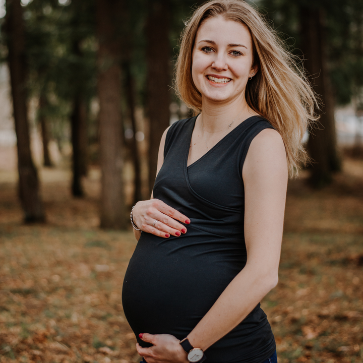 Ophelia nursing tank top in black - New Genes Maternity Wear
