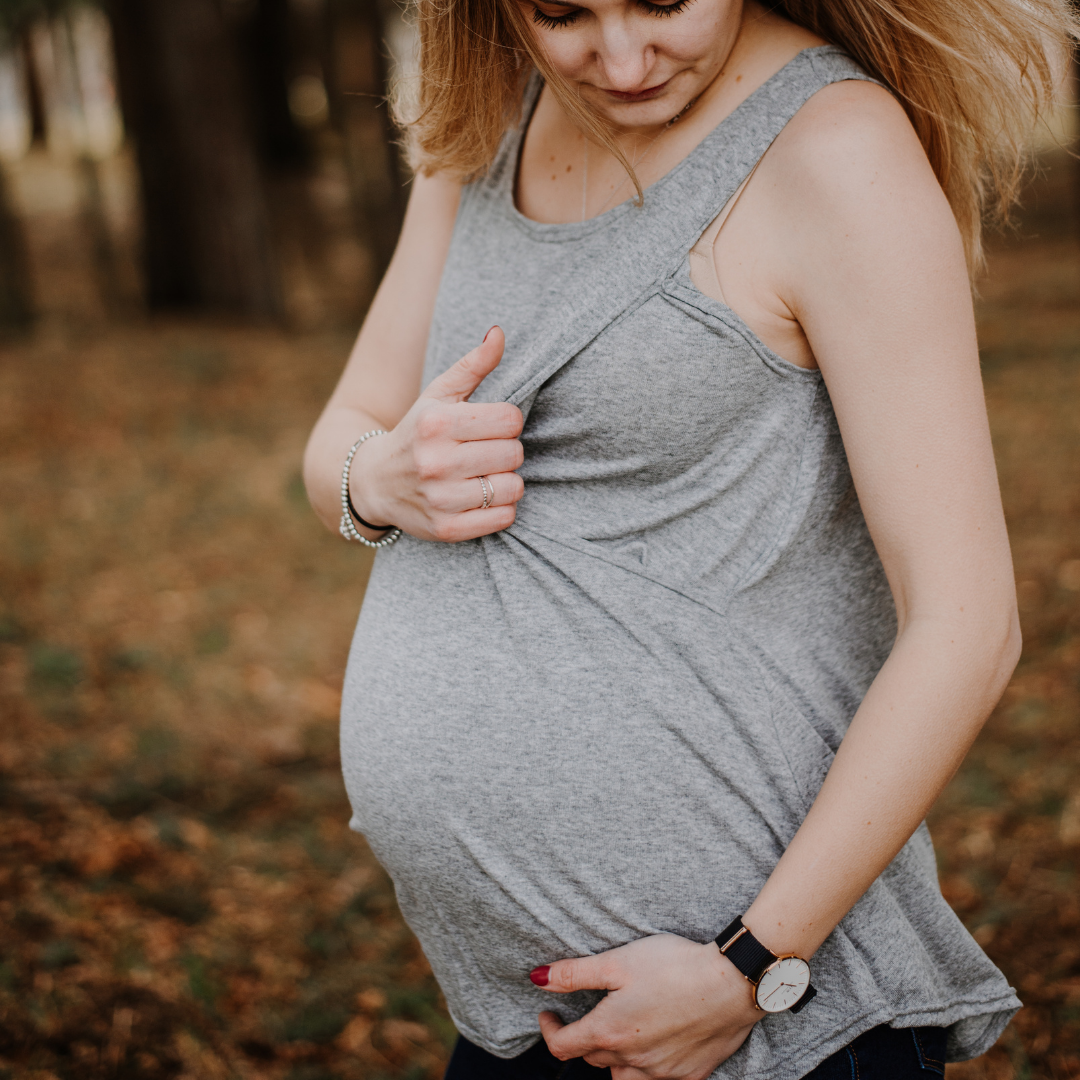 Sasha nursing tank top in light grey - New Genes Maternity Wear