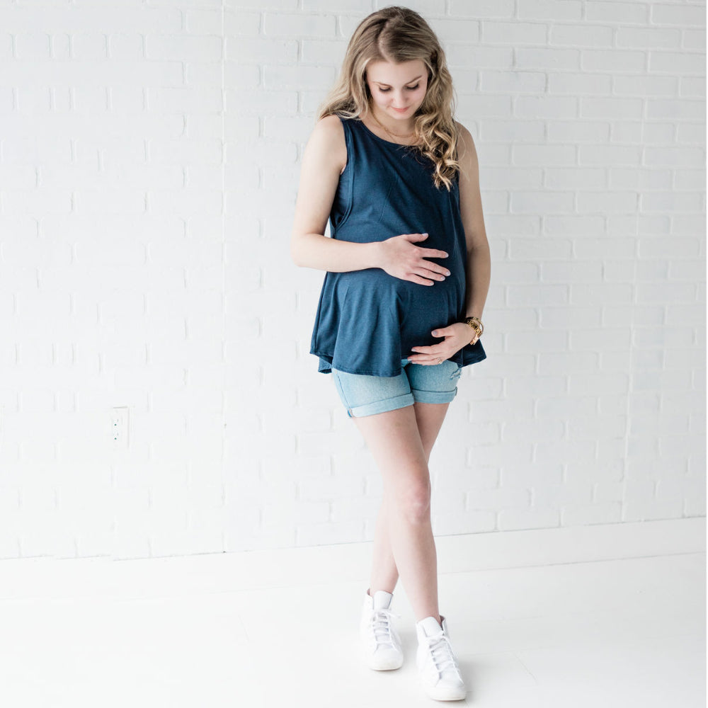Sasha nursing top in navy - New Genes Maternity Wear