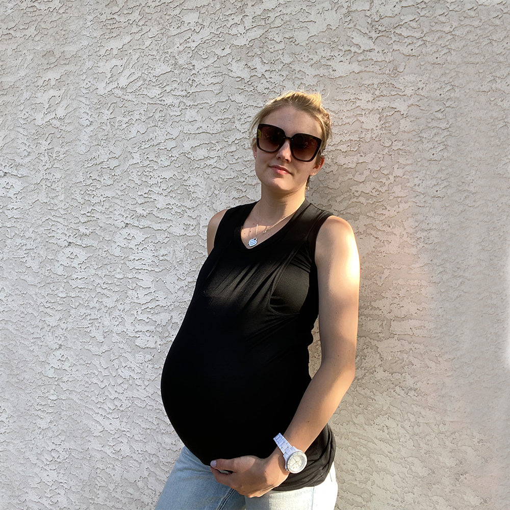 Spencer Nursing Tank-Black - New Genes Maternity Wear 