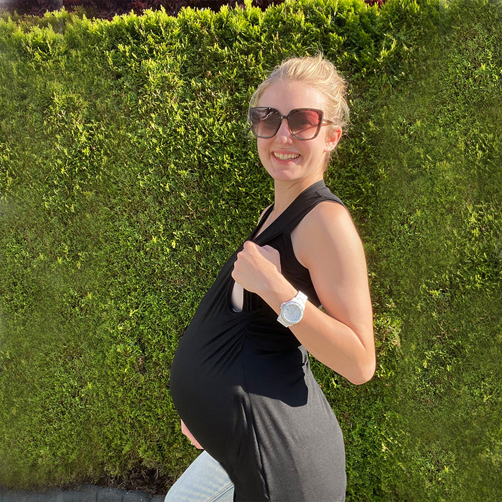 Spencer Nursing Tank-Black - New Genes Maternity Wear 