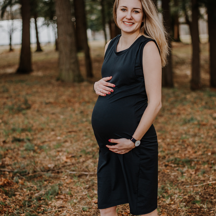 Zoe tank nursing dress in black - maternity dress by New Genes Maternity Wear
