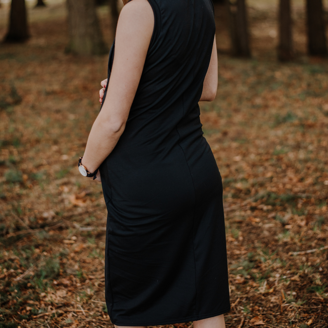 Zoe tank nursing dress in black - maternity dress by New Genes Maternity Wear
