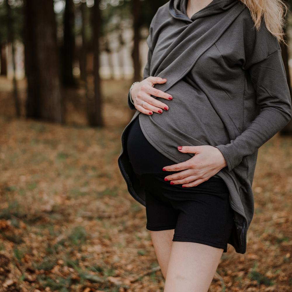 Nadia maternity jogger shorts in black - New Genes Maternity Wear