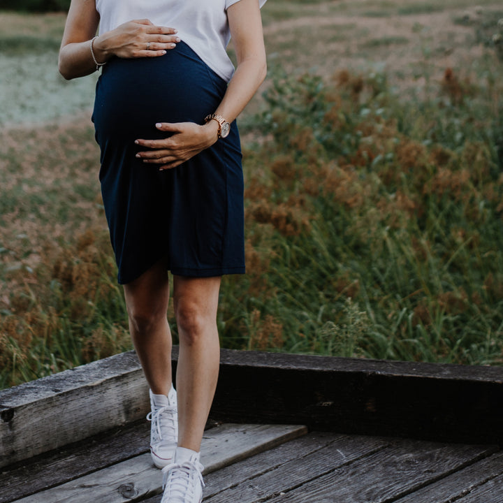 Mila maternity pencil skirt in navy - New Genes Maternity Wear
